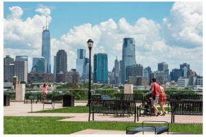 NEW ROOF DECK at the Beacon parking garage offers a nice view of Jersey City, the Hudson River and Manhattan. (COURTESY OF THE BEACON)