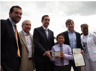 A luxury rental building at 18 Park Ave. in Jersey City opened today. Ironstate Development Company, Kushner Real Estate and Mayor Fulop opened the building with a few words, then proceeded to tour the facilities. Chase Gaewski | The Jersey Journal 