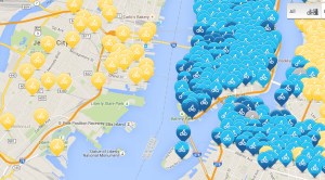 Map of planned stations via CitiBike. 